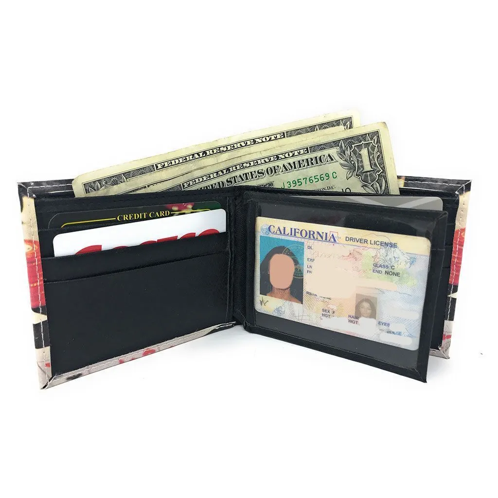 100 LOT Printed Designs Bifold Wallets In Gift Box Cash Card Id Slots Mens Womens Youth Wholesale