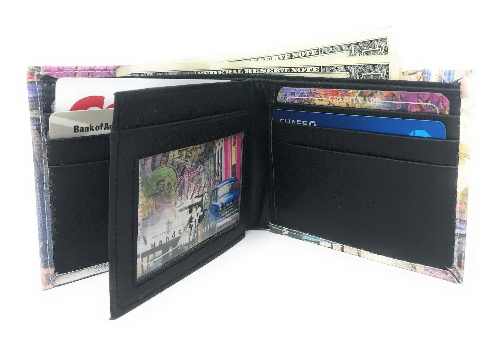 100 LOT Printed Designs Bifold Wallets In Gift Box Cash Card Id Slots Mens Womens Youth Wholesale