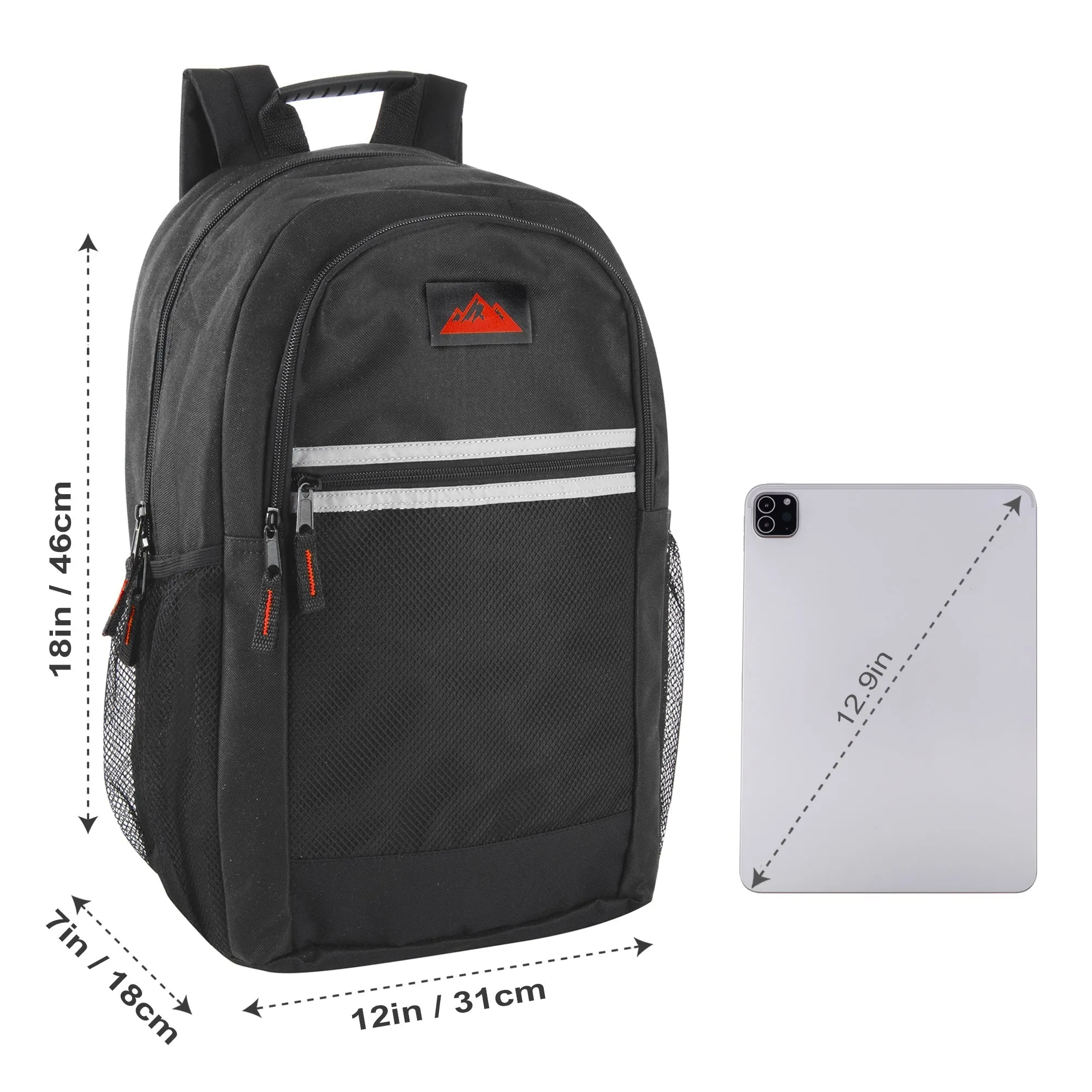 18 Inch Multi-Pocket Reflective Backpack -  5 Colors