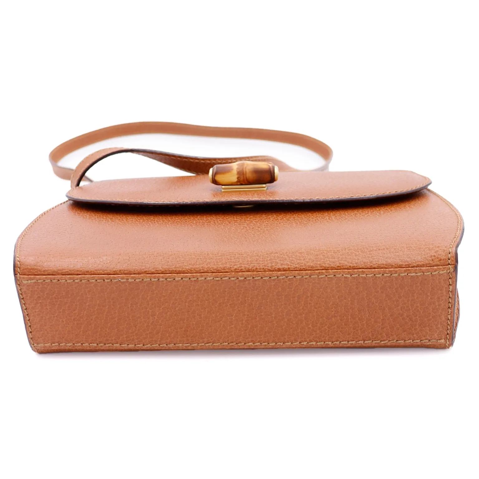 1980s Gucci Caramel Brown Leather Crossbody Shoulder Bag