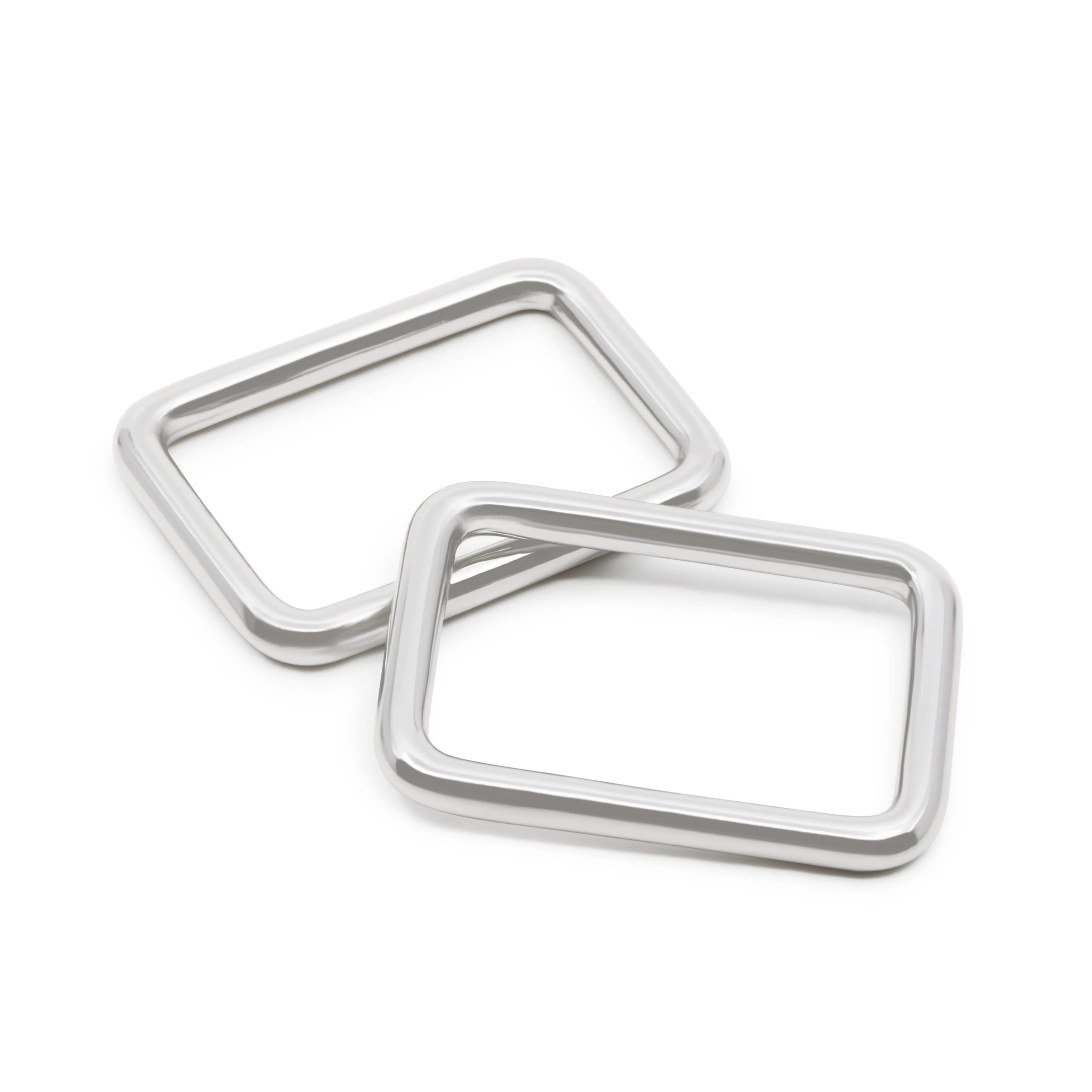 1" Rectangle Rings, Nickel, 2 pc