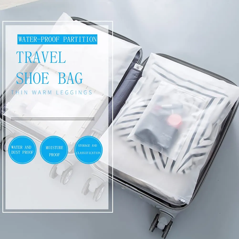 20 Pcs Frosted Travel Storage Clothing Bags, Resealable Plastic Zip-lock Seal Clothes Bags Waterproof Travel Space Saver Organiser Pouch for Home School Travel