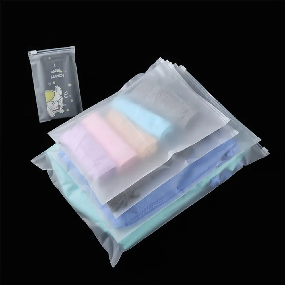 20 Pcs Frosted Travel Storage Clothing Bags, Resealable Plastic Zip-lock Seal Clothes Bags Waterproof Travel Space Saver Organiser Pouch for Home School Travel