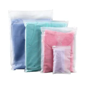 20 Pcs Frosted Travel Storage Clothing Bags, Resealable Plastic Zip-lock Seal Clothes Bags Waterproof Travel Space Saver Organiser Pouch for Home School Travel