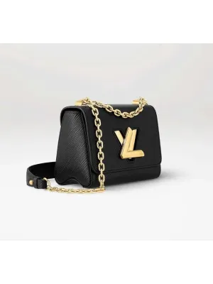 24 Years Women s Twist PM Chain Mini Bag Cross Black Gold 21119
