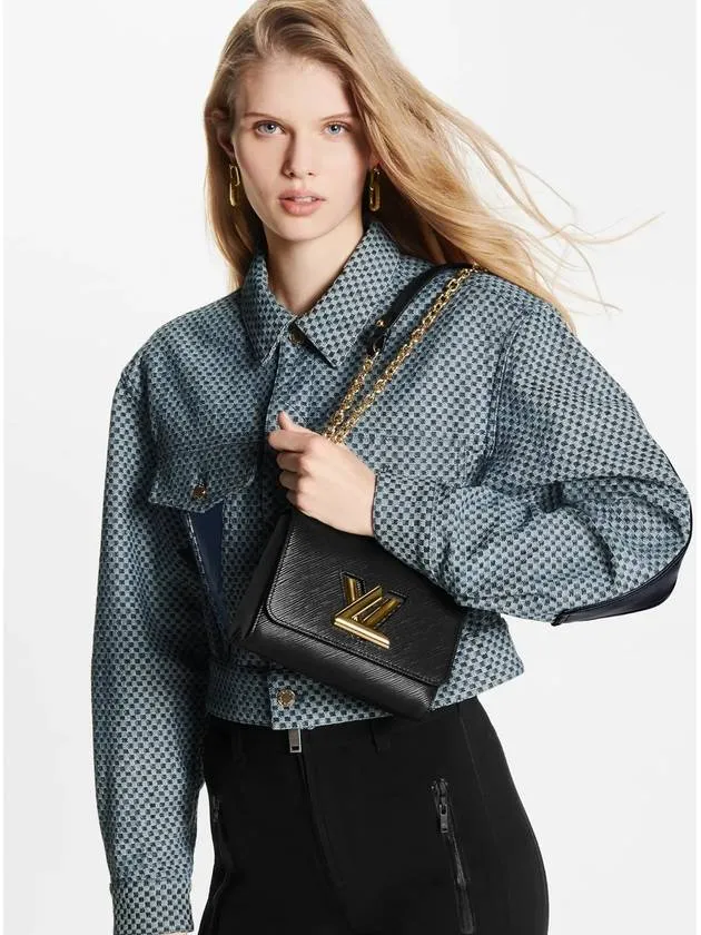 24 Years Women s Twist PM Chain Mini Bag Cross Black Gold 21119