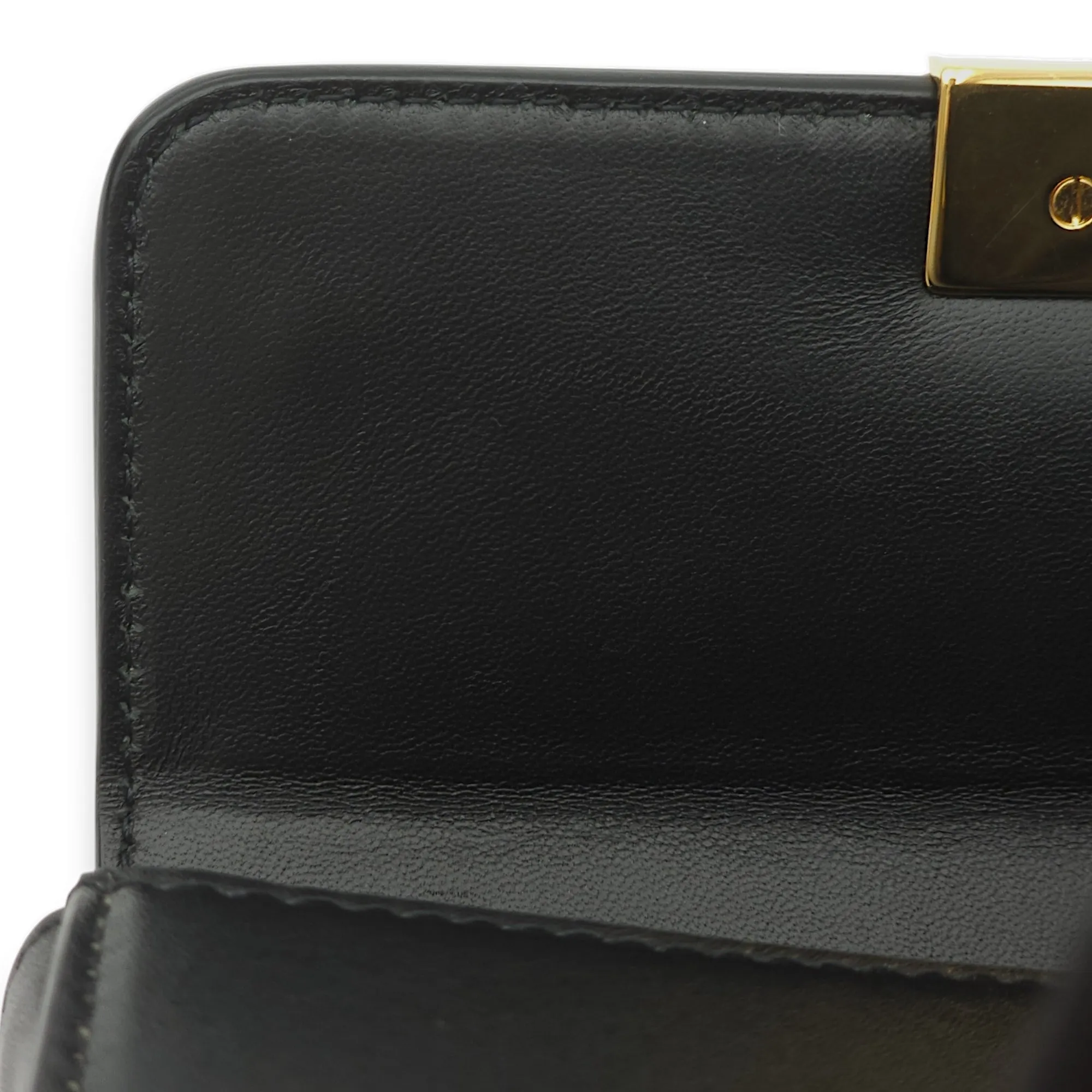 30 Montaigne Box Black Crossbody Bag in Calfskin, Gold hardware