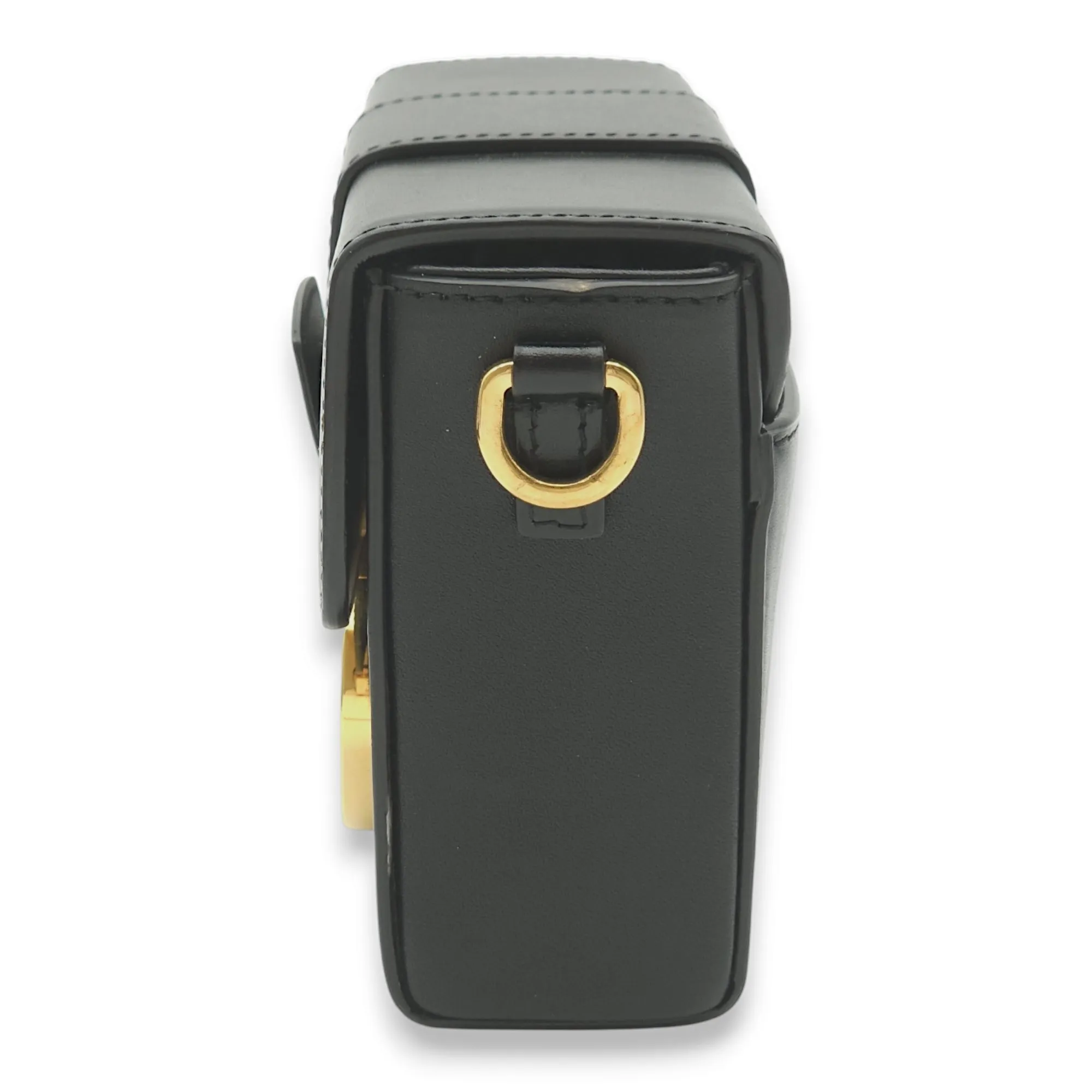 30 Montaigne Box Black Crossbody Bag in Calfskin, Gold hardware