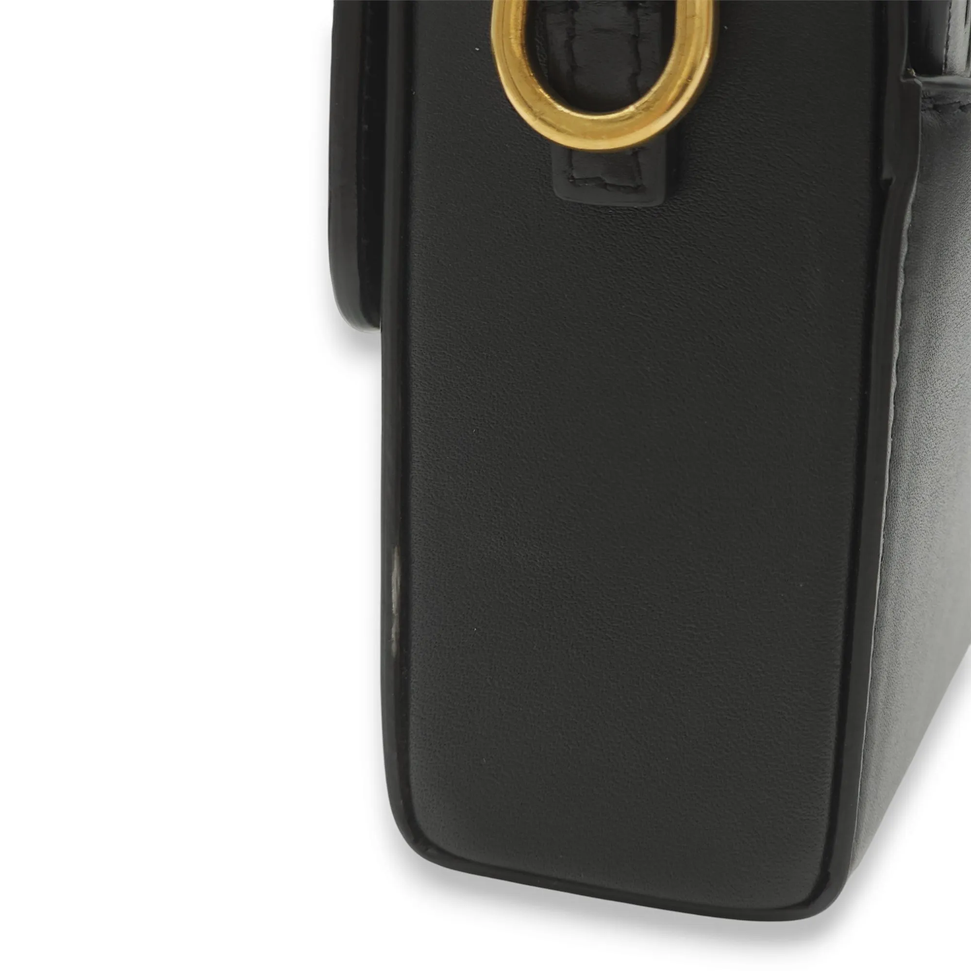 30 Montaigne Box Black Crossbody Bag in Calfskin, Gold hardware