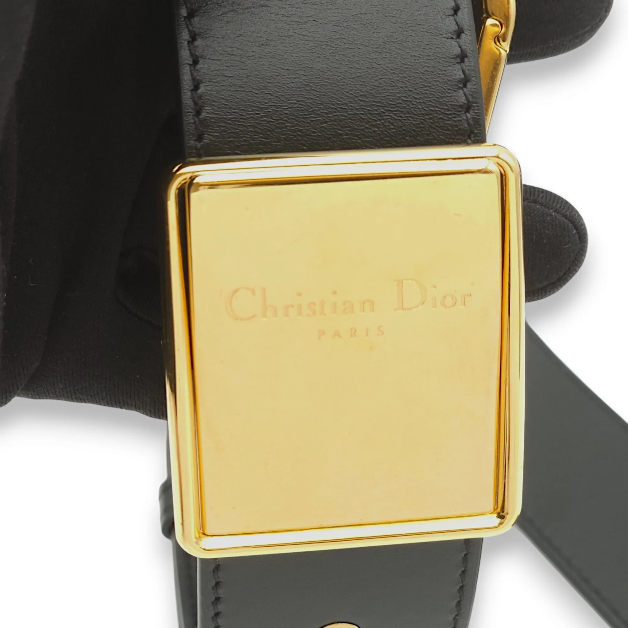 30 Montaigne Box Black Crossbody Bag in Calfskin, Gold hardware