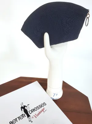 40s Black Corde Clutch Purse or Makeup Bag