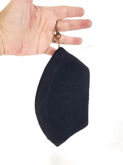 40s Black Corde Clutch Purse or Makeup Bag
