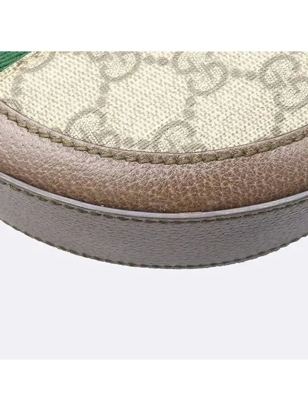 550618 Brown leather Ophidia Web GG round mini chain cross bag
