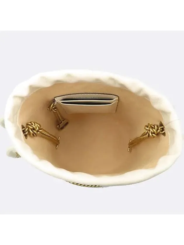 575163 White Matelasse Chevron Leather GG Marmont Mini Bucket Chain Cross Bag