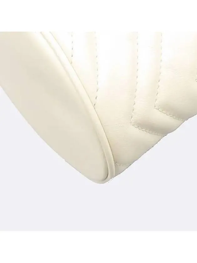 575163 White Matelasse Chevron Leather GG Marmont Mini Bucket Chain Cross Bag