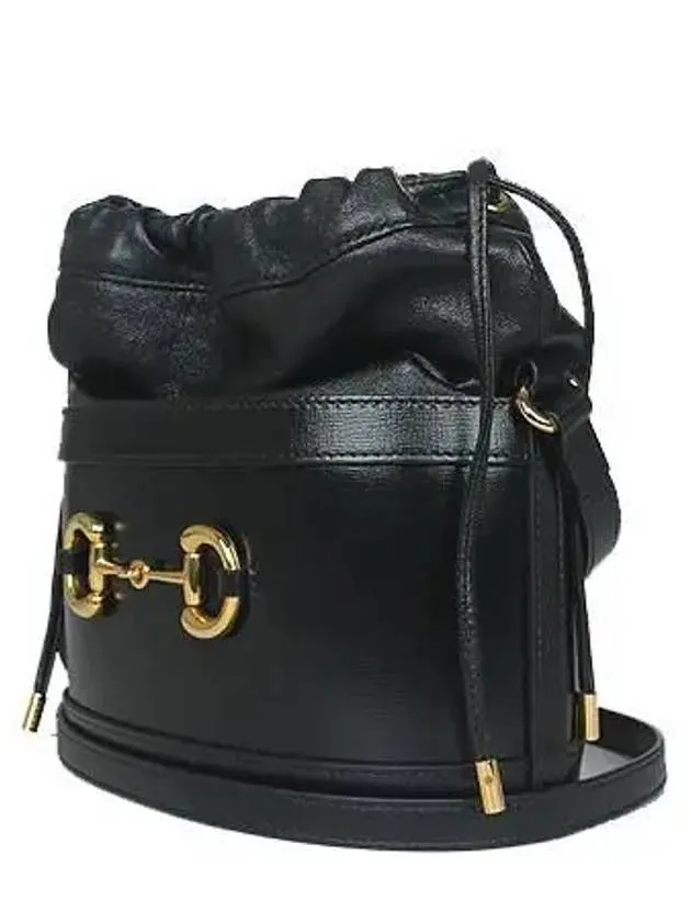 602118 Black leather 1955 Horsebit bucket shoulder bag and crossbag
