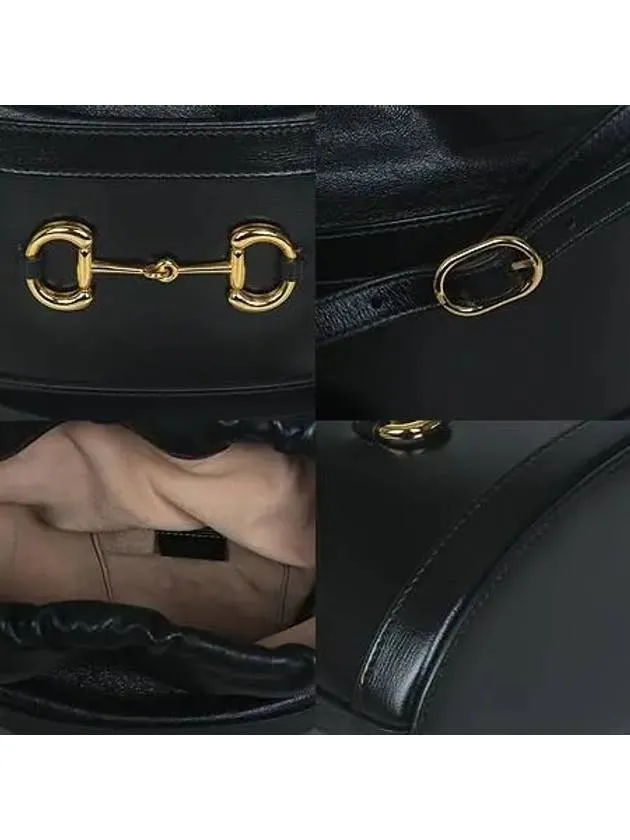 602118 Black leather 1955 Horsebit bucket shoulder bag and crossbag