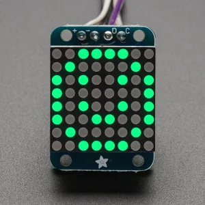 Adafruit Mini 0.8" 8x8 LED Matrix w/I2C Backpack - Pure Green
