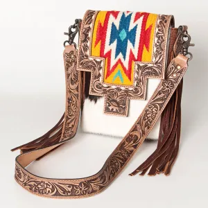 ADBG856E American Darling Hand Tooled Saddle Blanket Hair On Genuine Leather Women Bag Western Handbag Purse