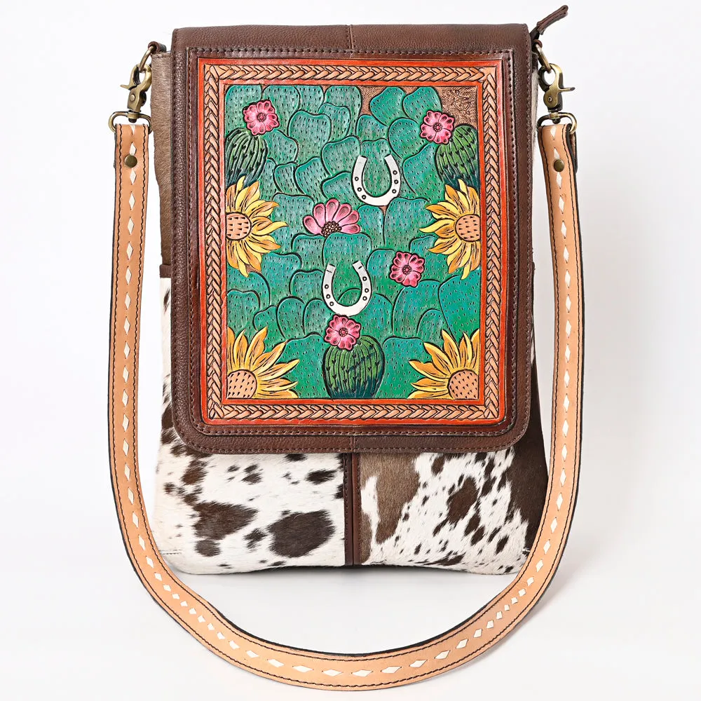 ADBGA392 American Darling Hand Tooled Hair On Genuine Leather Women Bag Western Handbag Purse