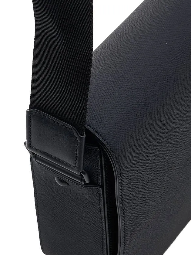 Alfred Leather Small Messenger Bag Black