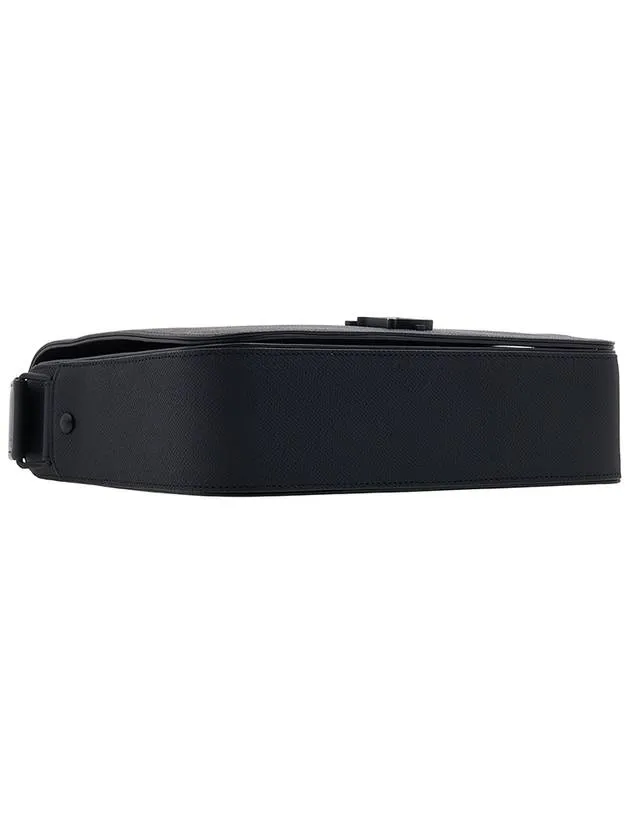 Alfred Leather Small Messenger Bag Black