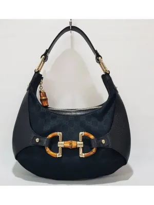 Amalfi Horsebit Bamboo Hobo Bag 154378