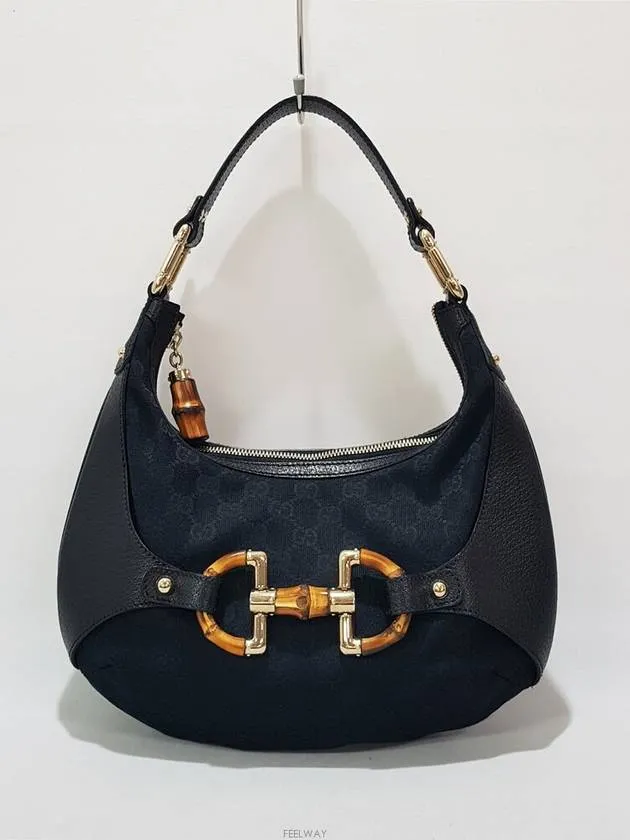 Amalfi Horsebit Bamboo Hobo Bag 154378