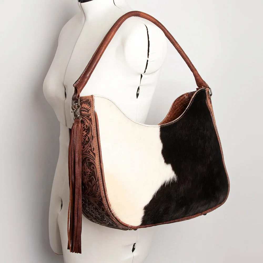 American Darling ADBG928 Hobo Hand Tooled Hair-On Genuine Leather Women Bag Western Handbag Purse