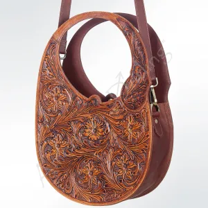 American Darling ADBGI142 Hobo Hand Tooled Genuine Leather Women Bag Western Handbag Purse