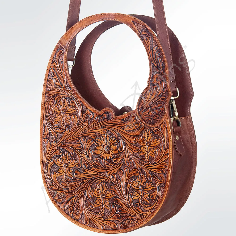 American Darling ADBGI142 Hobo Hand Tooled Genuine Leather Women Bag Western Handbag Purse
