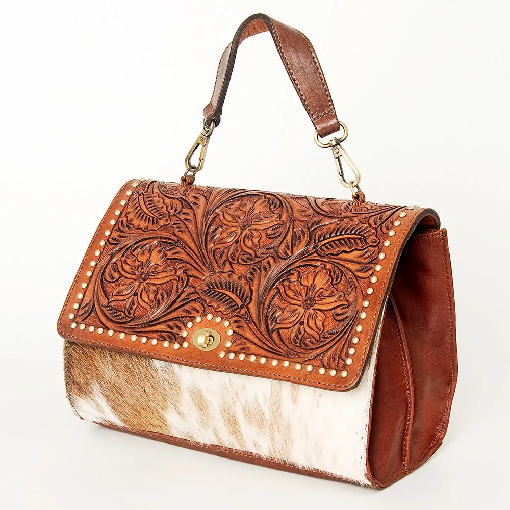 American Darling ADBGI181 Hobo Hand Tooled Hair-On Genuine Leather Women Bag Western Handbag Purse
