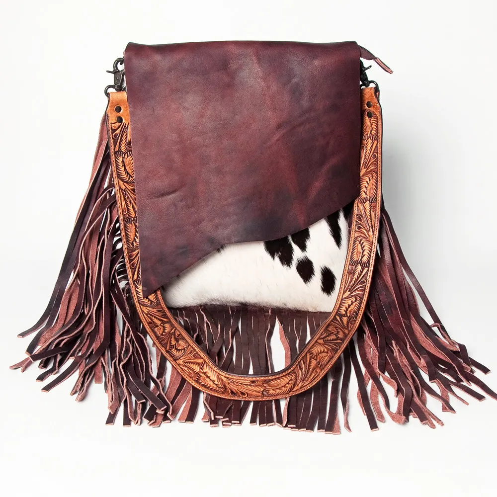 American Darling ADBGZ150 Messenger Hand Tooled Hair-On Genuine Leather Women Bag Western Handbag Purse