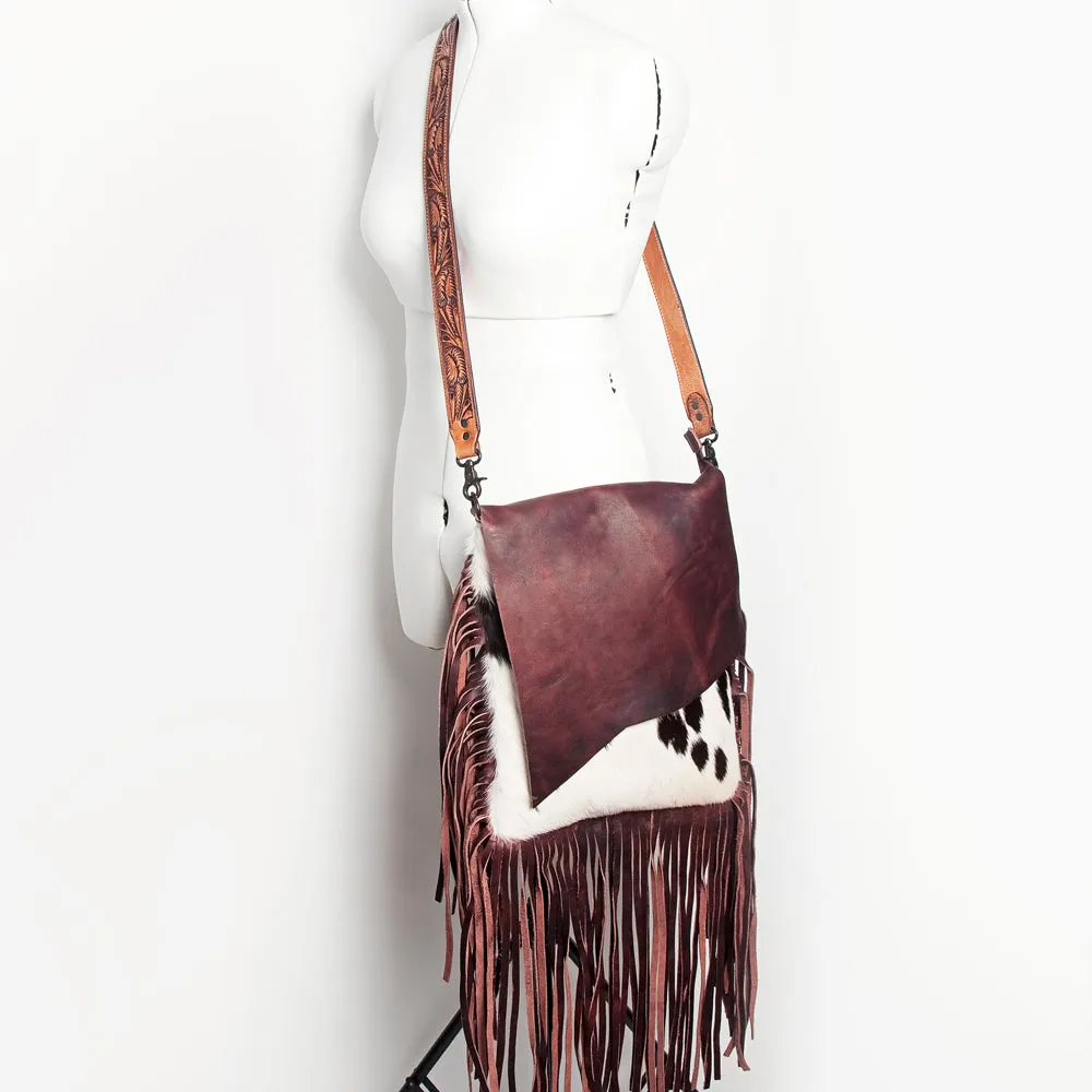 American Darling ADBGZ150 Messenger Hand Tooled Hair-On Genuine Leather Women Bag Western Handbag Purse