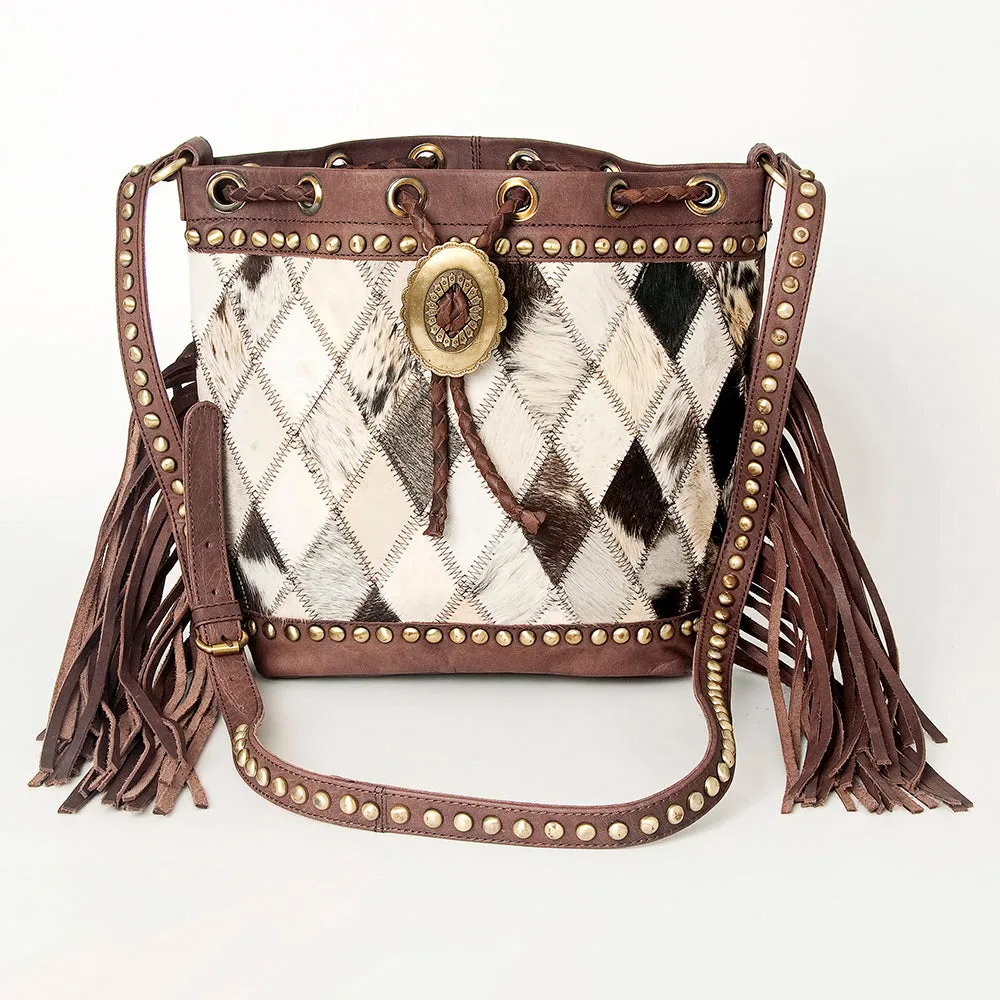 American Darling Bucket Hair On Genuine Leather Women Bag Western Handbag Purse