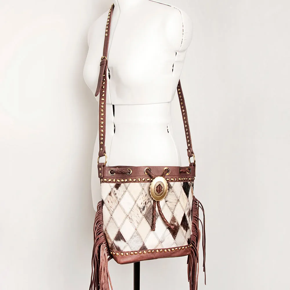 American Darling Bucket Hair On Genuine Leather Women Bag Western Handbag Purse