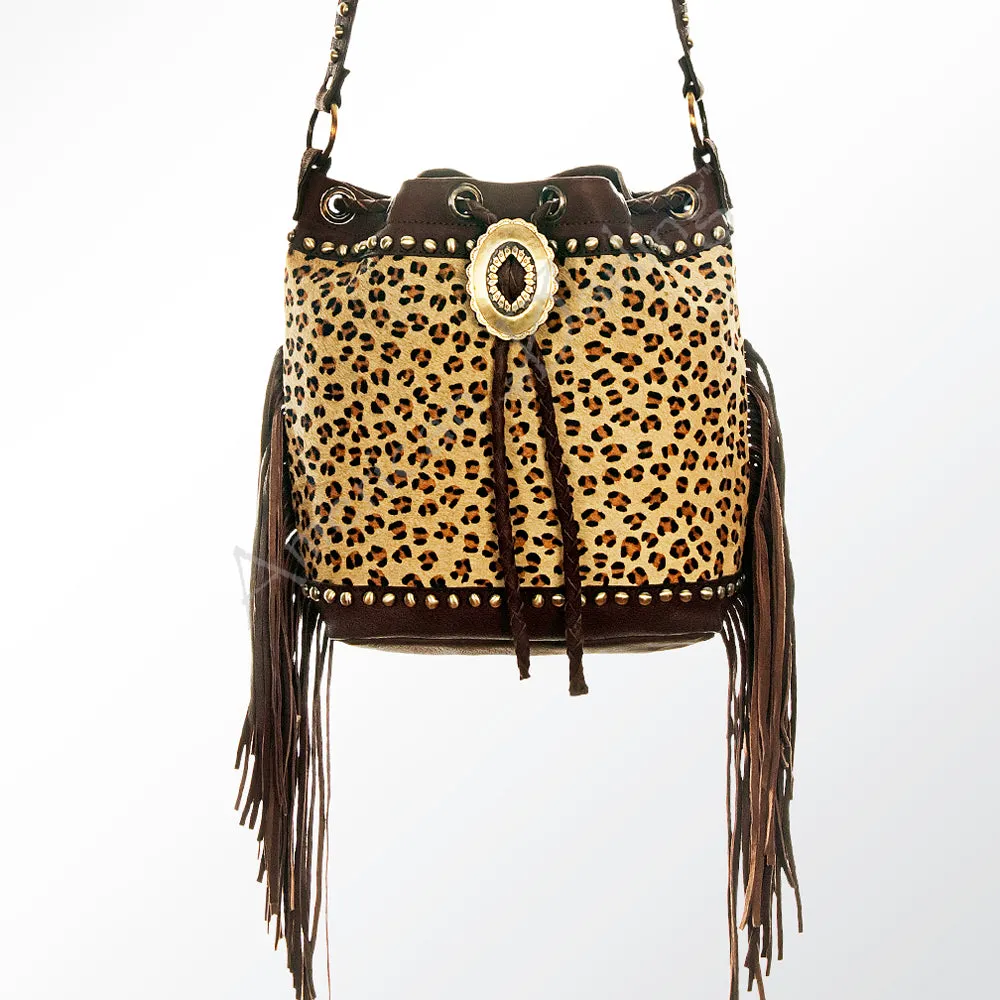 American Darling Bucket Hair On Genuine Leather Women Bag Western Handbag Purse