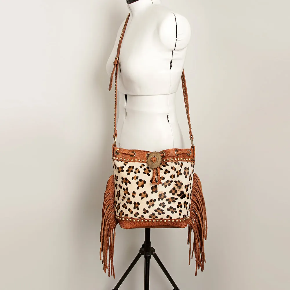 American Darling Bucket Hair On Genuine Leather Women Bag Western Handbag Purse