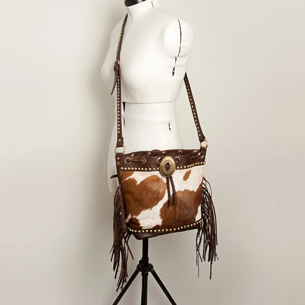American Darling Bucket Hair On Genuine Leather Women Bag Western Handbag Purse