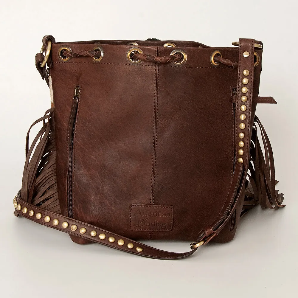 American Darling Bucket Hair On Genuine Leather Women Bag Western Handbag Purse