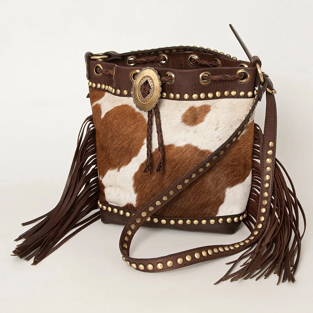 American Darling Bucket Hair On Genuine Leather Women Bag Western Handbag Purse