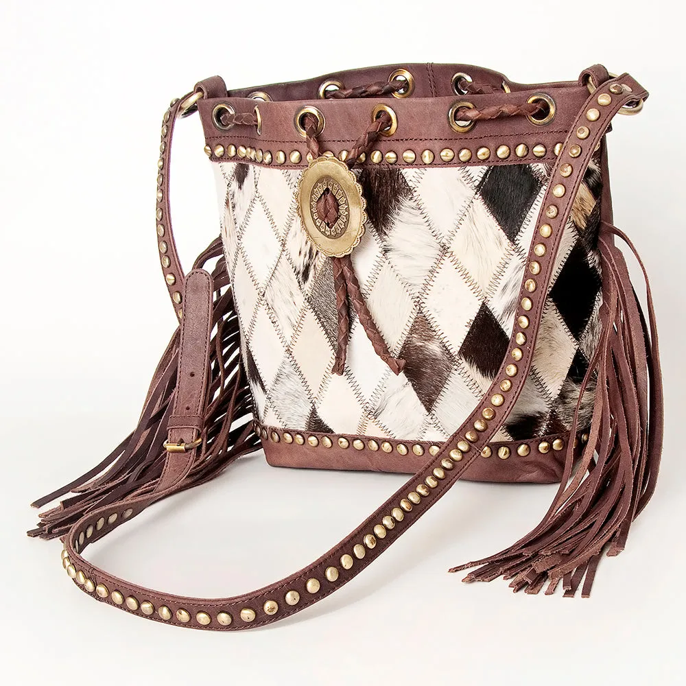 American Darling Bucket Hair On Genuine Leather Women Bag Western Handbag Purse