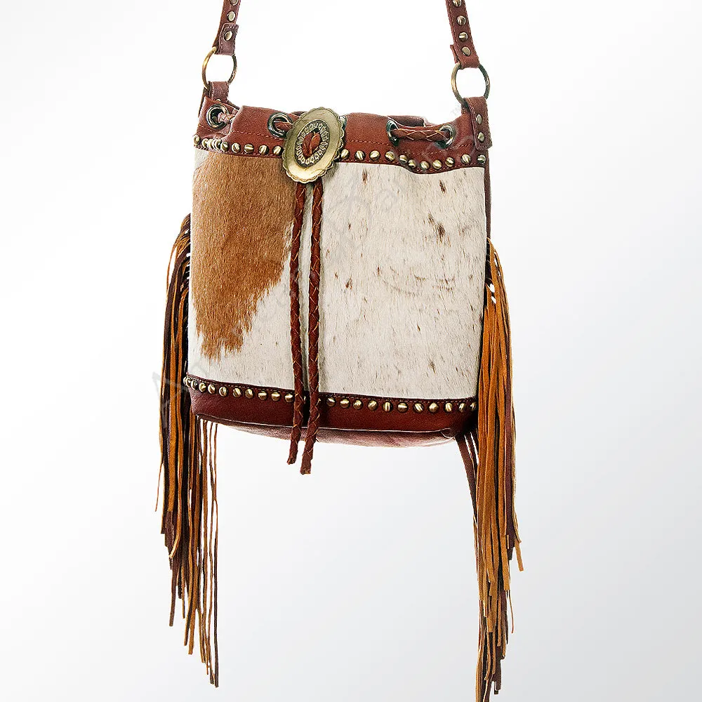 American Darling Bucket Hair On Genuine Leather Women Bag Western Handbag Purse