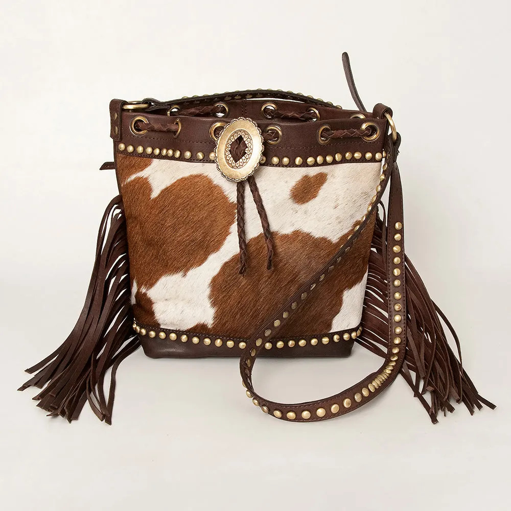 American Darling Bucket Hair On Genuine Leather Women Bag Western Handbag Purse