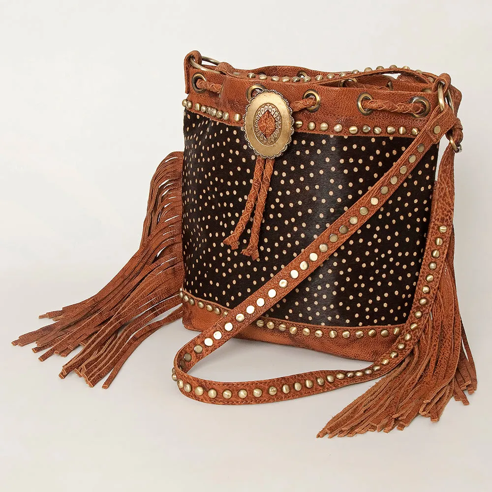 American Darling Bucket Hair On Genuine Leather Women Bag Western Handbag Purse