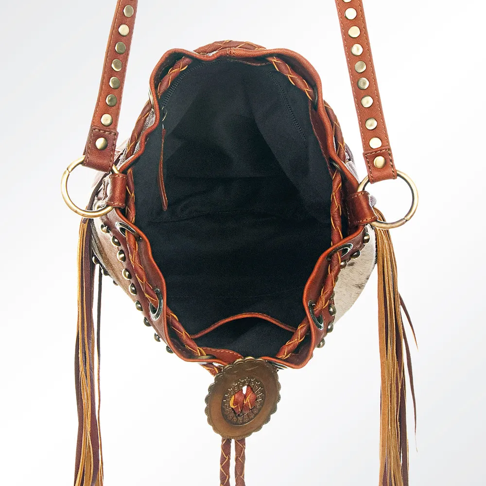American Darling Bucket Hair On Genuine Leather Women Bag Western Handbag Purse