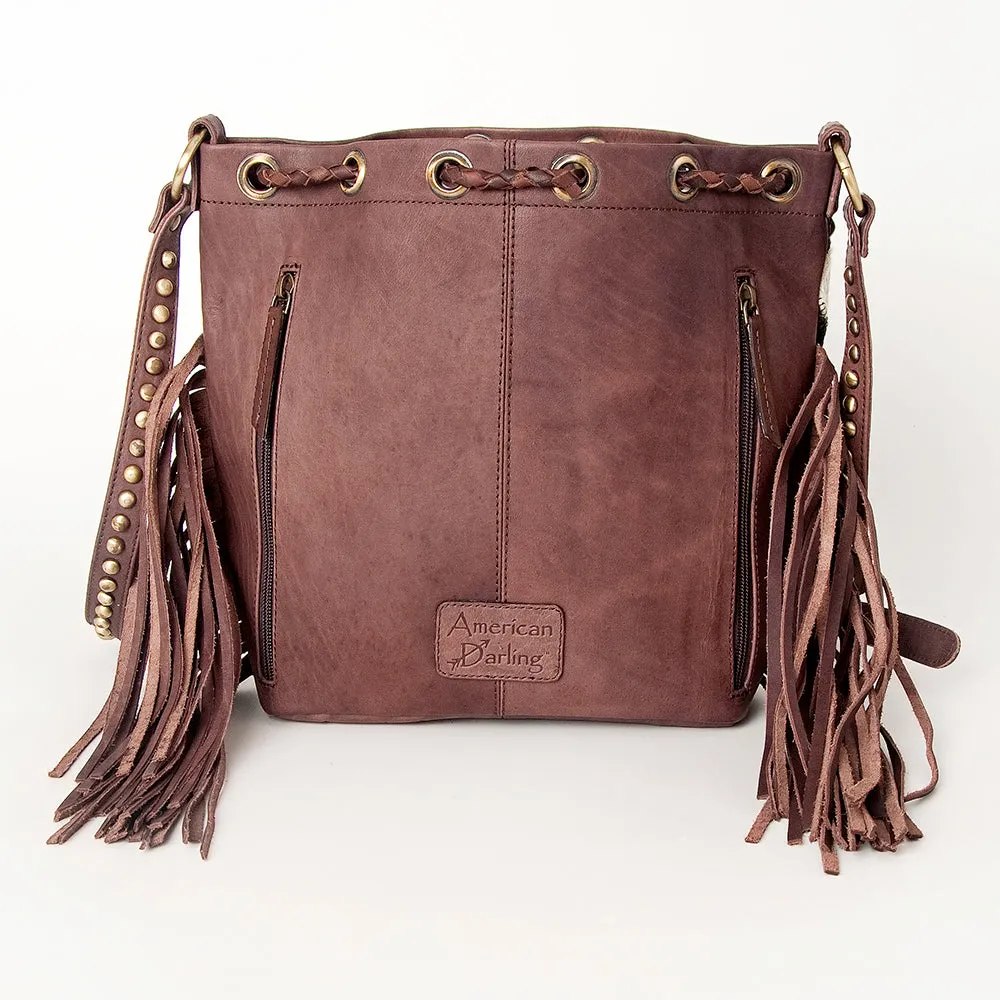 American Darling Bucket Hair On Genuine Leather Women Bag Western Handbag Purse