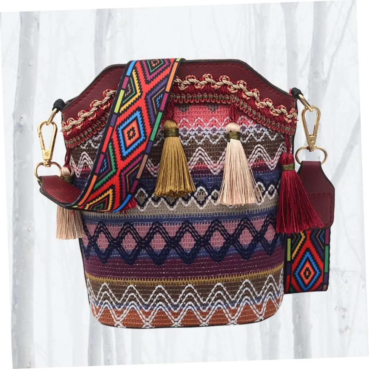 Amosfun Messenger bag women's crossbody bags women's zip bags zip bag boho shoulder bag women's shoulder bags woven shoulder bag woman shoulder bag one shoulder bag bucket miss