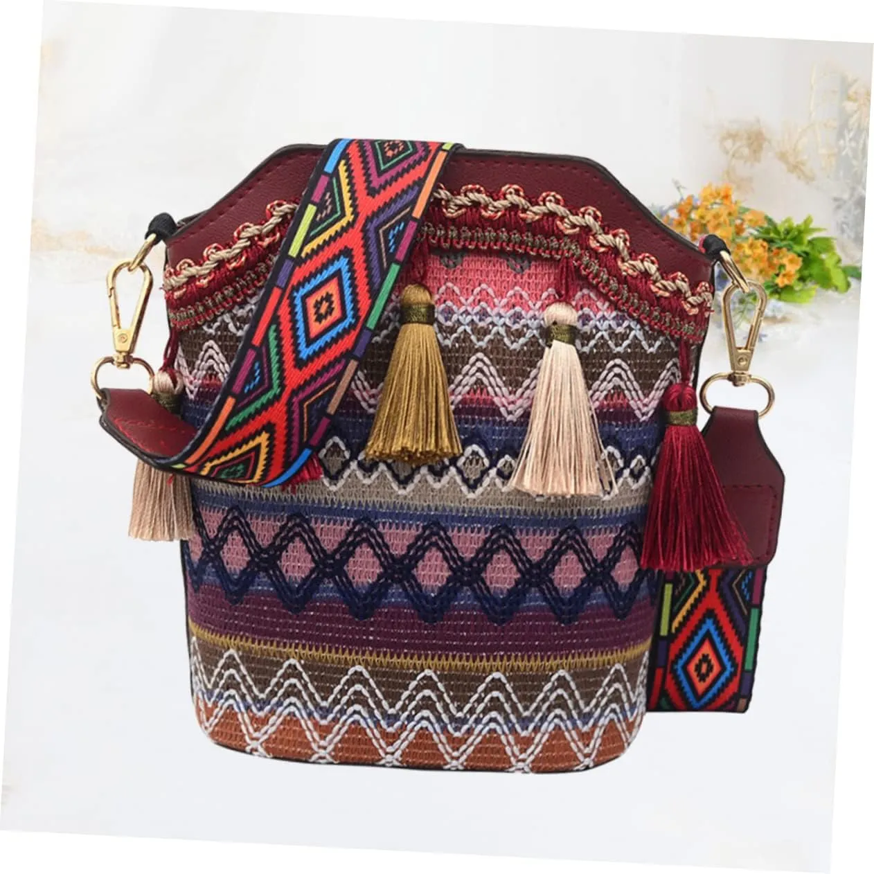 Amosfun Messenger bag women's crossbody bags women's zip bags zip bag boho shoulder bag women's shoulder bags woven shoulder bag woman shoulder bag one shoulder bag bucket miss