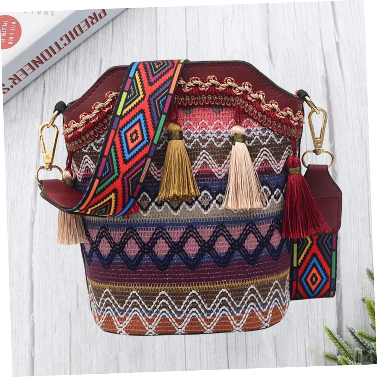 Amosfun Messenger bag women's crossbody bags women's zip bags zip bag boho shoulder bag women's shoulder bags woven shoulder bag woman shoulder bag one shoulder bag bucket miss